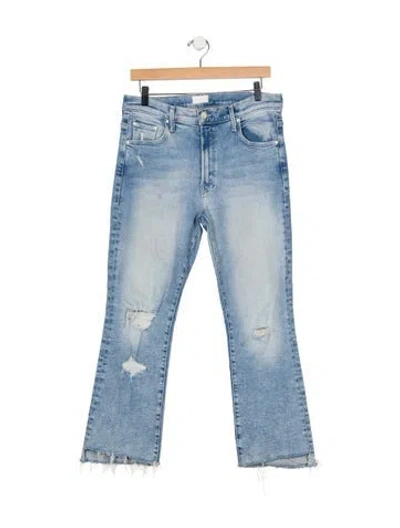 Pre-owned Mother High-rise Flared Jeans In Blue
