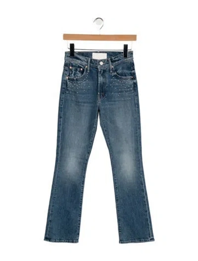 Pre-owned Mother High-rise Flared Jeans In Blue