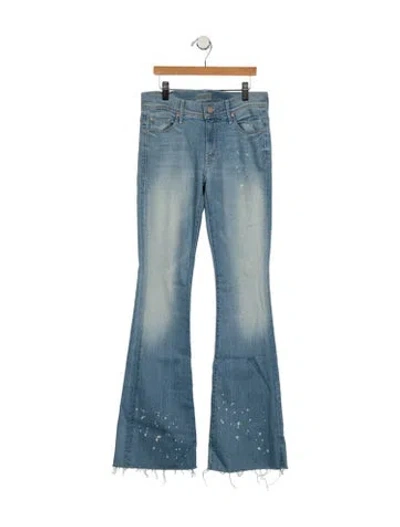 Pre-owned Mother High-rise Flared Jeans In Blue