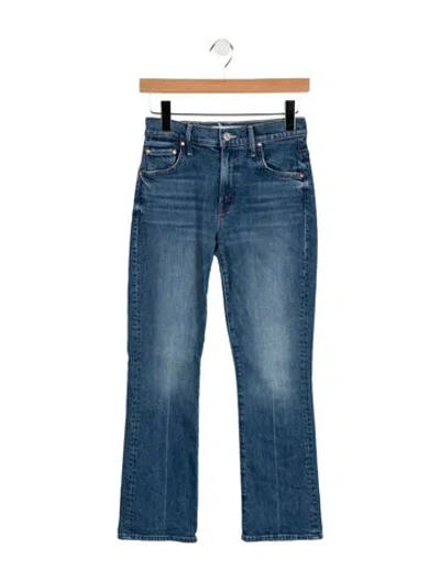 Pre-owned Mother High-rise Flared Jeans In Blue