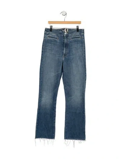 Pre-owned Mother High-rise Flared Jeans In Blue