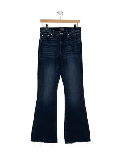 Pre-owned Mother High-rise Flared Jeans In Blue