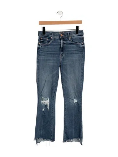 Pre-owned Mother High-rise Flared Jeans In Blue