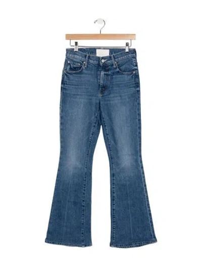 Pre-owned Mother High-rise Flared Jeans In Blue
