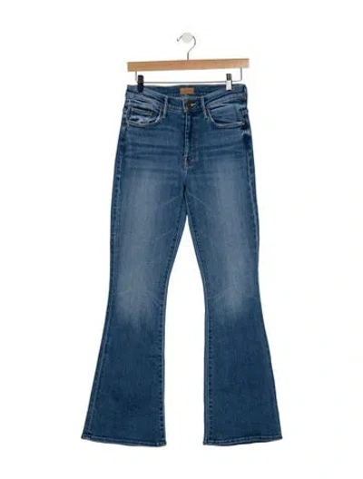Pre-owned Mother High-rise Flared Jeans In Blue