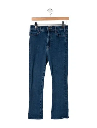 Pre-owned Mother High-rise Flared Jeans In Blue