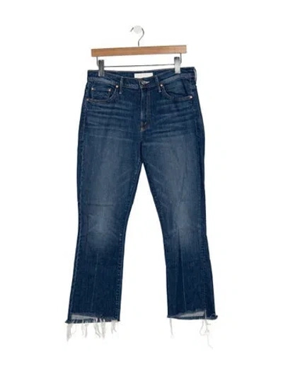 Pre-owned Mother High-rise Flared Jeans In Blue