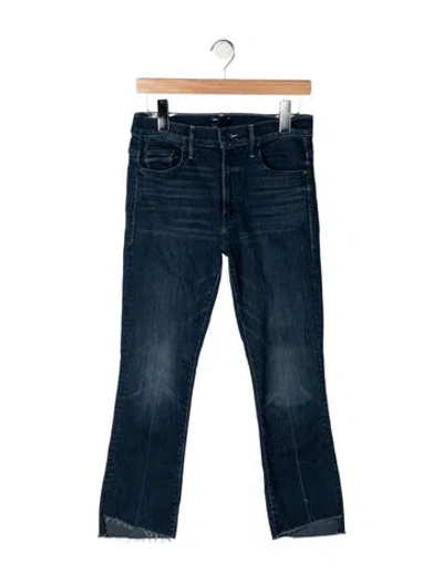 Pre-owned Mother High-rise Flared Jeans In Blue