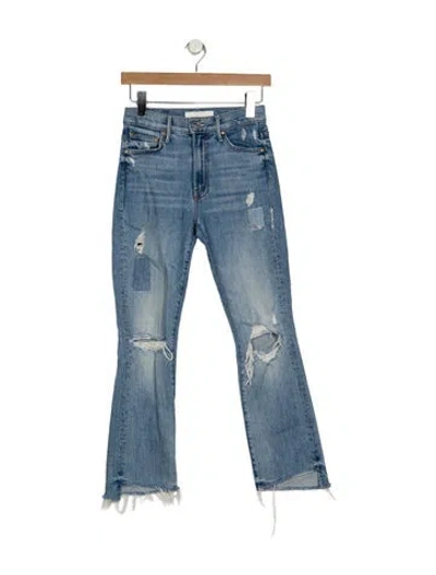 Pre-owned Mother High-rise Flared Jeans In Blue