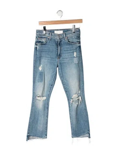 Pre-owned Mother High-rise Flared Jeans In Blue