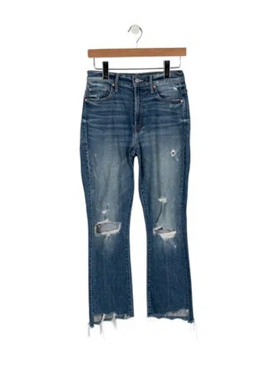 Pre-owned Mother High-rise Flared Jeans In Blue