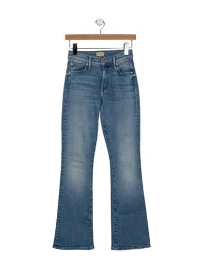Pre-owned Mother High-rise Flared Jeans In Blue