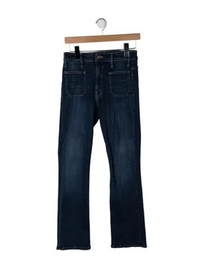 Pre-owned Mother High-rise Flared Jeans In Blue