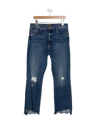 Pre-owned Mother High-rise Flared Jeans In Blue