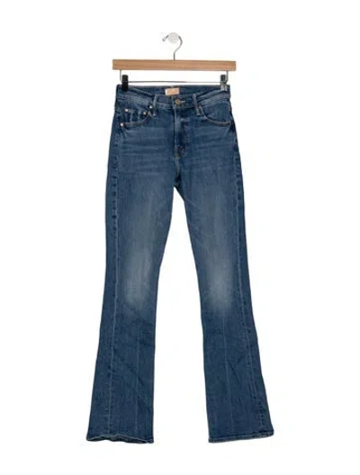 Pre-owned Mother High-rise Flared Jeans In Blue