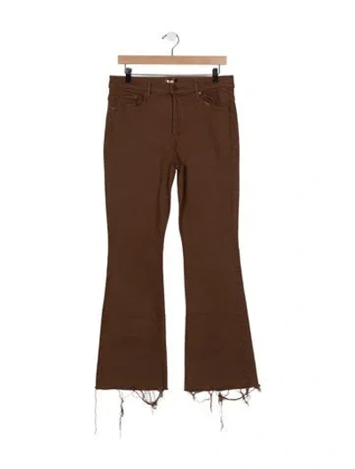 Pre-owned Mother High-rise Flared Jeans In Brown