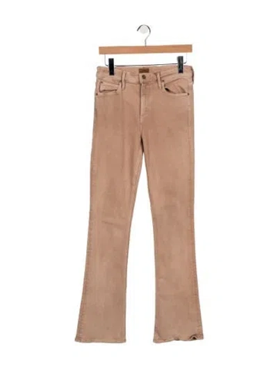 Pre-owned Mother High-rise Flared Jeans In Brown