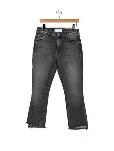 Pre-owned Mother High-rise Flared Jeans In Gray