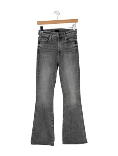 Pre-owned Mother High-rise Flared Jeans In Gray