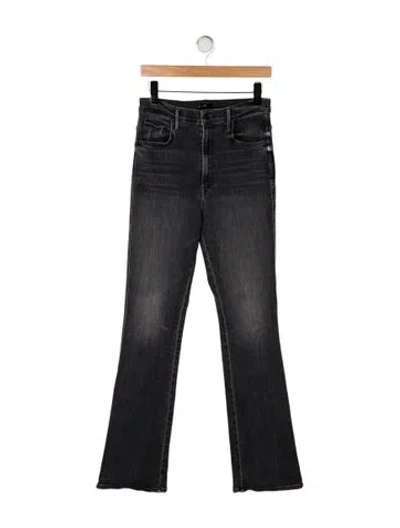 Pre-owned Mother High-rise Flared Jeans In Gray