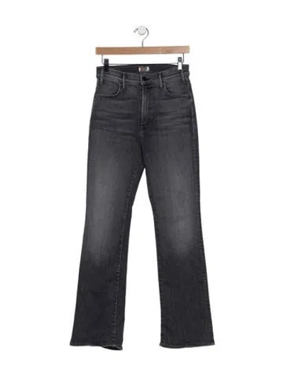 Pre-owned Mother High-rise Flared Jeans In Gray