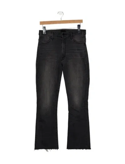 Pre-owned Mother High-rise Flared Jeans In Gray