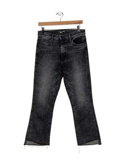 Pre-owned Mother High-rise Flared Jeans In Gray