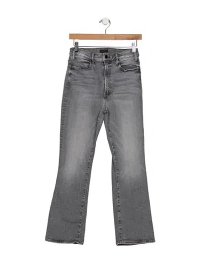 Pre-owned Mother High-rise Flared Jeans In Gray