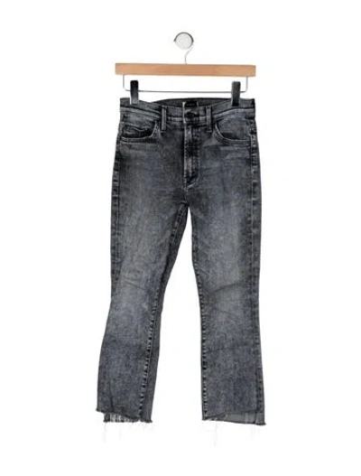 Pre-owned Mother High-rise Flared Jeans In Gray