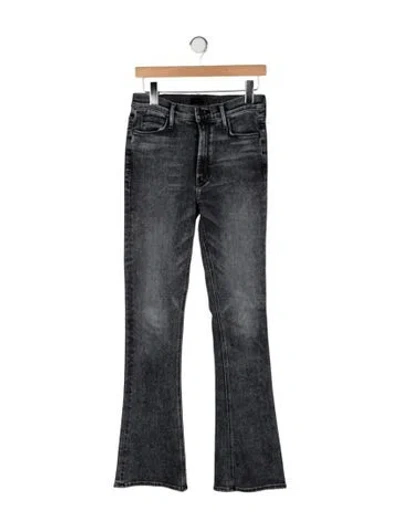 Pre-owned Mother High-rise Flared Jeans In Gray
