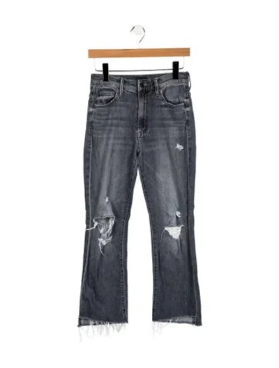 Pre-owned Mother High-rise Flared Jeans In Gray
