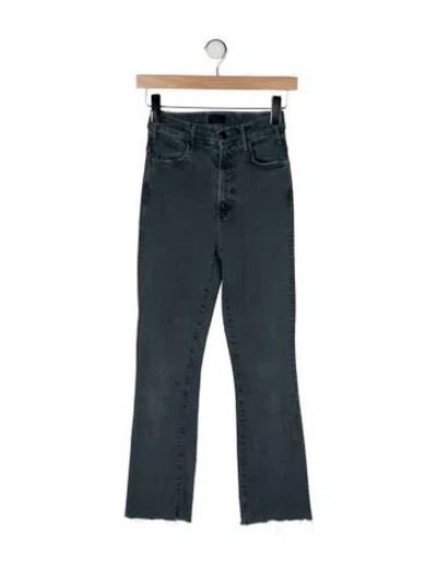 Pre-owned Mother High-rise Flared Jeans In Gray