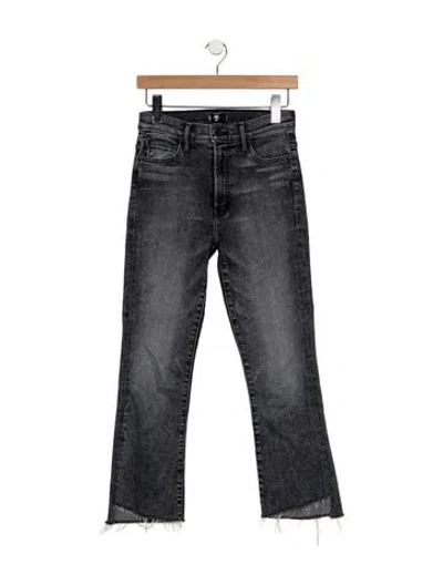 Pre-owned Mother High-rise Flared Jeans In Gray