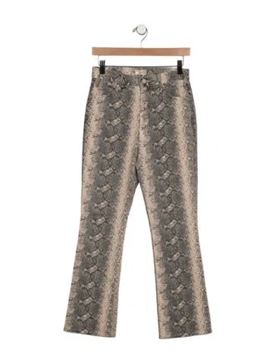 Pre-owned Mother High-rise Flared Jeans In Gray