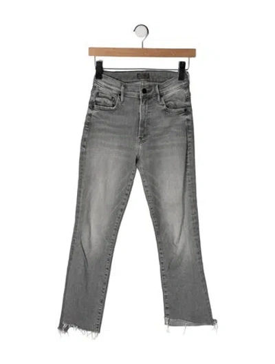 Pre-owned Mother High-rise Flared Jeans In Gray