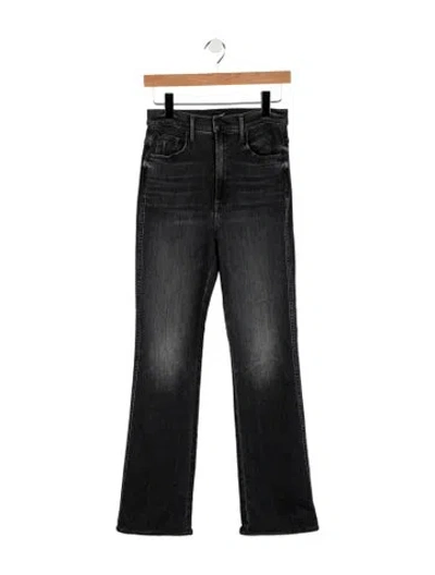 Pre-owned Mother High-rise Flared Jeans In Gray