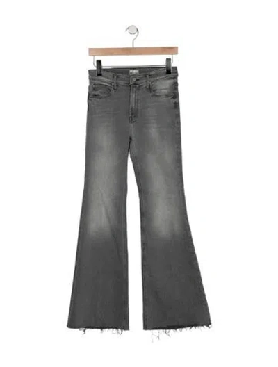 Pre-owned Mother High-rise Flared Jeans In Gray