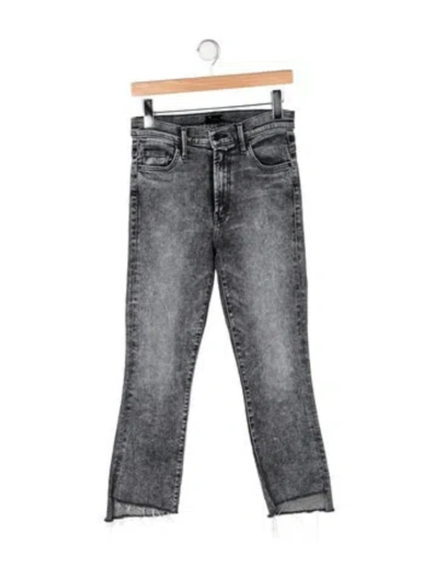 Pre-owned Mother High-rise Flared Jeans In Gray