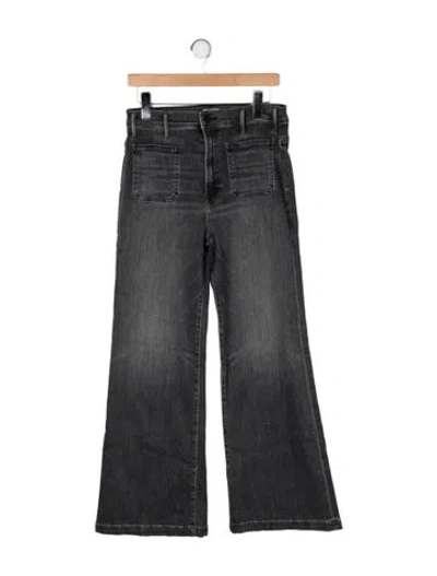 Pre-owned Mother High-rise Flared Jeans In Gray