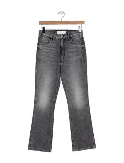 Pre-owned Mother High-rise Flared Jeans In Gray