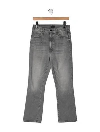 Pre-owned Mother High-rise Flared Jeans In Gray