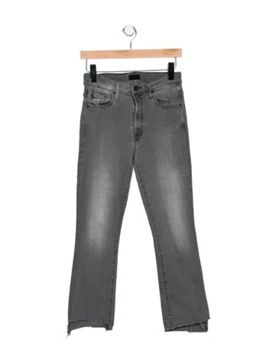 Pre-owned Mother High-rise Flared Jeans In Gray