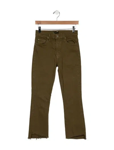 Pre-owned Mother High-rise Flared Jeans In Green