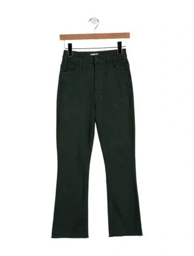 Pre-owned Mother High-rise Flared Jeans In Green