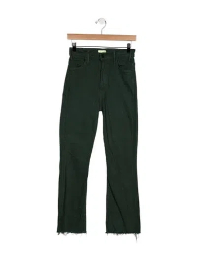 Pre-owned Mother High-rise Flared Jeans In Green