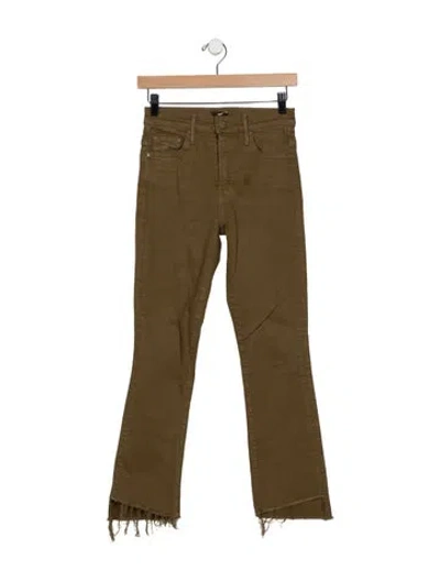 Pre-owned Mother High-rise Flared Jeans In Green