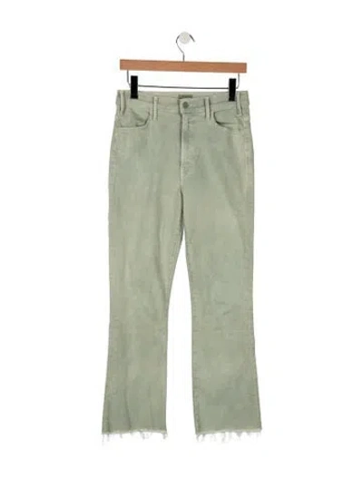 Pre-owned Mother High-rise Flared Jeans In Green