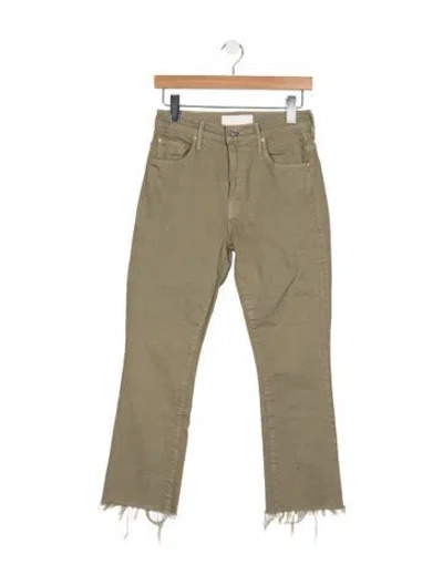 Pre-owned Mother High-rise Flared Jeans In Green