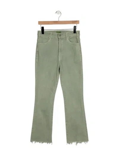 Pre-owned Mother High-rise Flared Jeans In Green