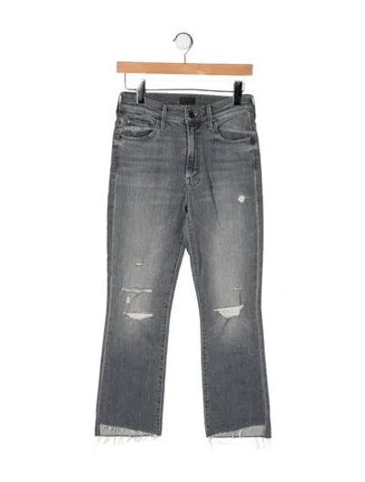 Pre-owned Mother High-rise Flared Jeans In Grey